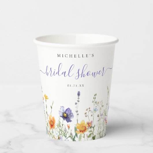 Wildblume Brautparty Pappbecher (Links)