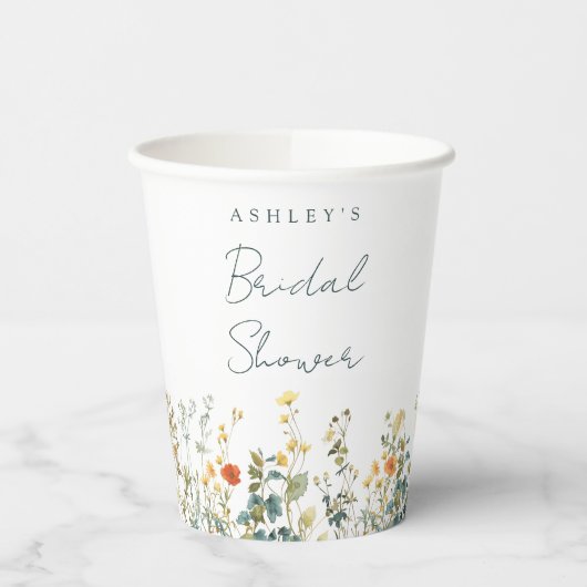 Wildblume Brautparty Pappbecher (Links)