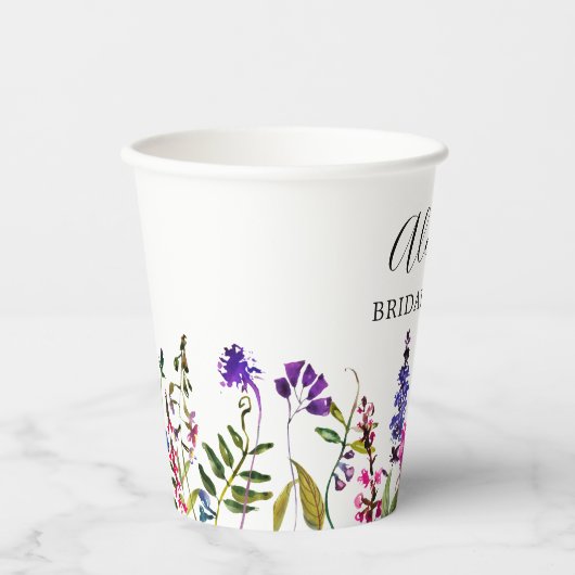 Wildblume Brautparty Pappbecher (Vorderseite)