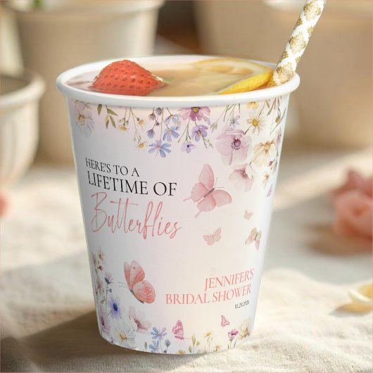 Wildblume-Brautparty Pappbecher