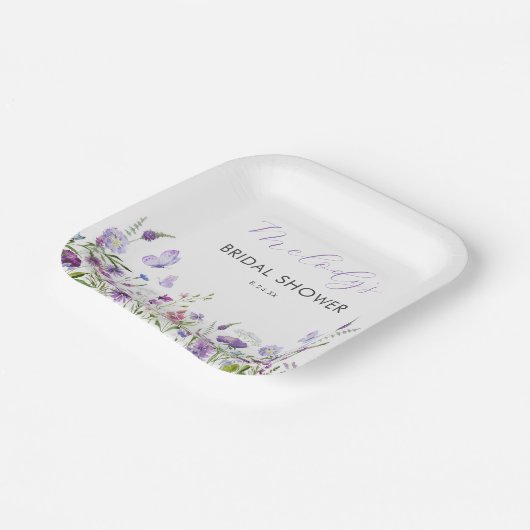 Wildblume-Brautparty Pappteller (Gewinkelt)