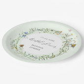 Wildblume Brautparty Pappteller (Schrägansicht)