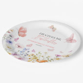 Wildblume-Brautparty Pappteller (Schrägansicht)