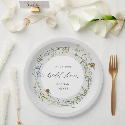 Wildblume Brautparty Pappteller (Hochzeit)