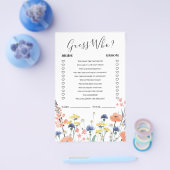 Wildblume Brautparty Raten Sie, wer spielt Flyer (Einzeln)