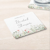 Wildblume Brautparty Rechteckiger Pappuntersetzer (angewinkelt)