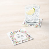 Wildblume-Brautparty Rechteckiger Pappuntersetzer (Vor Ort)
