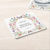 Wildblume-Brautparty Rechteckiger Pappuntersetzer (angewinkelt)