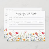 Wildblume Brautparty Rezept-Karte (Vorne/Hinten)
