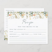 Wildblume Brautparty Rezept-Karte (Vorne/Hinten)