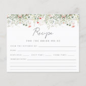 Wildblume-Brautparty-Rezept-Karte (Vorderseite)
