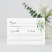 Wildblume Brautparty Rezept-Karte (Stehend Vorderseite)