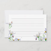 Wildblume Brautparty Rezept-Karte (Rückseite)