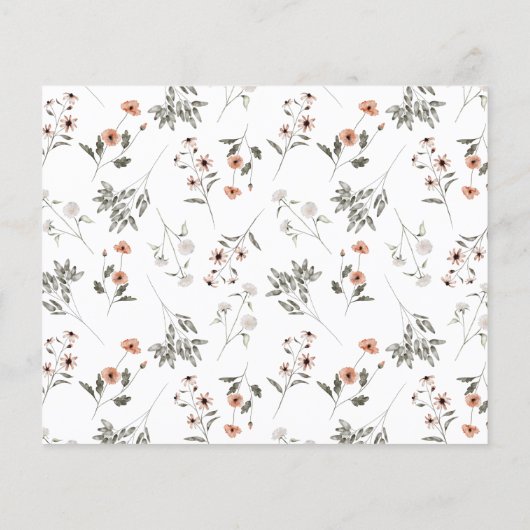 Wildblume Brautparty Rezept-Karte (Rückseite)