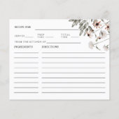 Wildblume Brautparty Rezept-Karte (Vorderseite)