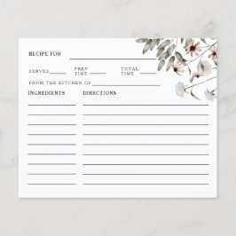 Wildblume Brautparty Rezept-Karte