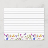 Wildblume Brautparty Rezept-Karte (Rückseite)