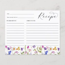 Wildblume Brautparty Rezept-Karte