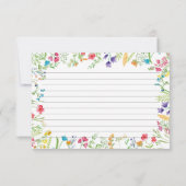 Wildblume Brautparty Rezept-Karte (Rückseite)