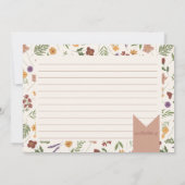 Wildblume Brautparty Rezept-Karte Dankeskarte (Rückseite)