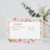 Wildblume-Brautparty-Rezept-Karte Einladung (Stehend Vorderseite)
