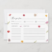 Wildblume Brautparty Rezept-Karte Einladung (Vorderseite)