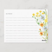 Wildblume-Brautparty-Rezept-Karte Postkarte (Rückseite)