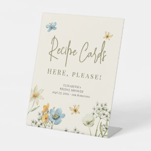 Wildblume Brautparty Rezept-Kartenzeichen Sockelschild