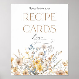 Wildblume Brautparty Rezeptionskarten Poster