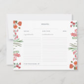 Wildblume Brautparty Rezeptkarte Einladung (Vorderseite)