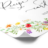Wildblume Brautparty Rezeptkarte hier Verlassen Poster (Ecke)