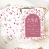Wildblume Brautparty Rosa Blütenfarben Einladung