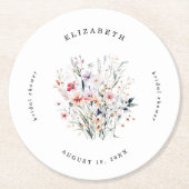 Wildblume | BRAUTPARTY Runder Pappuntersetzer (Vorderseite)