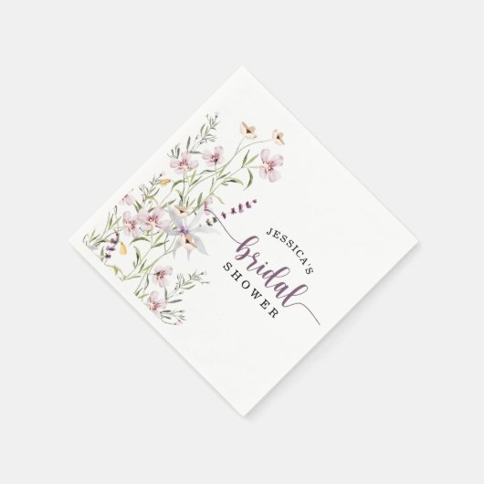 Wildblume Brautparty Rustikale Flora Serviette (Ecke)