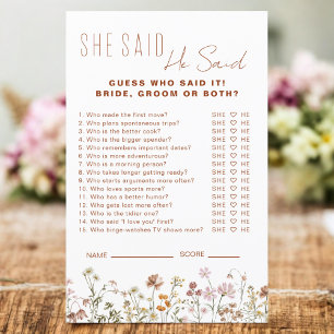 Wildblume Brautparty sagte er sagte, sie sagte Gam