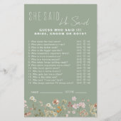 Wildblume Brautparty sagte er sagte, sie sagte Gam (Vorderseite)