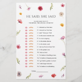 Wildblume Brautparty sagte er sagte, sie sagte Gam