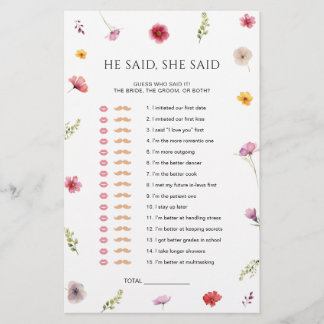 Wildblume Brautparty sagte er sagte, sie sagte Gam