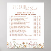 Wildblume Brautparty sagte er sagte, sie sagte Gam Poster (Vorne)