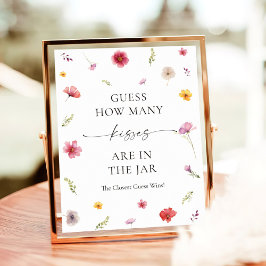 Wildblume Brautparty schätzt, wie viele Küsse Poster