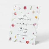 Wildblume Brautparty schätzt, wie viele Küsse Sockelschild (Vorderseite)
