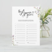 Wildblume Brautparty Schürze Memory Game Einladung (Stehend Vorderseite)