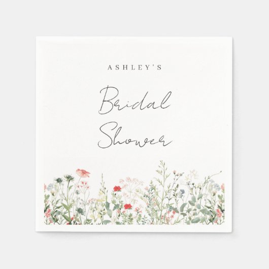 Wildblume Brautparty Serviette (Vorderseite)