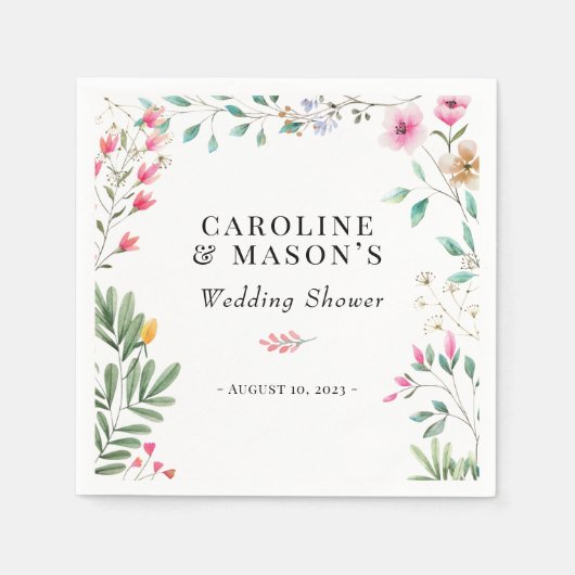 Wildblume Brautparty Serviette (Vorderseite)