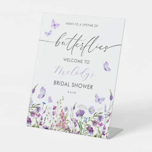 Wildblume-Brautparty Sockelschild (Vorderseite)