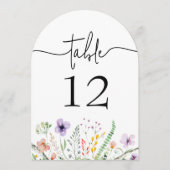 Wildblume Brautparty Tischnummer (Vorderseite)