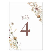 Wildblume Brautparty Tischnummer (Vorderseite)