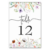 Wildblume Brautparty Tischnummer (Vorderseite)