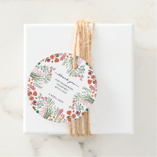 Wildblume Brautparty Vielen Dank Geschenkanhänger (Beispiel)