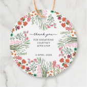 Wildblume Brautparty Vielen Dank Geschenkanhänger (Vorderseite)